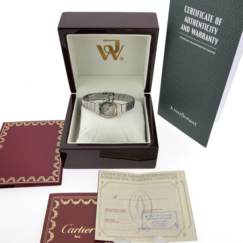 Image 20 of Cartier Santos Octagon 187903; Women's watch in 18k gold and steel