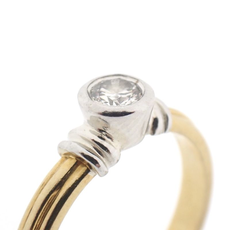 Image 3 of 18-karat bicolor solitaire ring with 0.20 ct. diamond