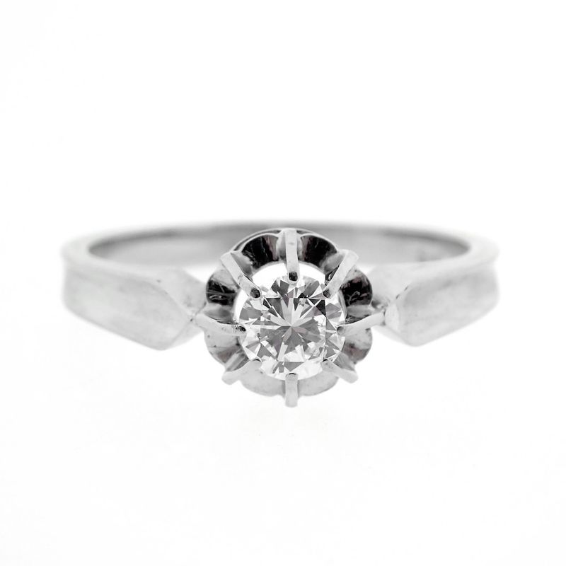 Image 5 of White gold solitaire ring with diamond | 0.31 ct.
