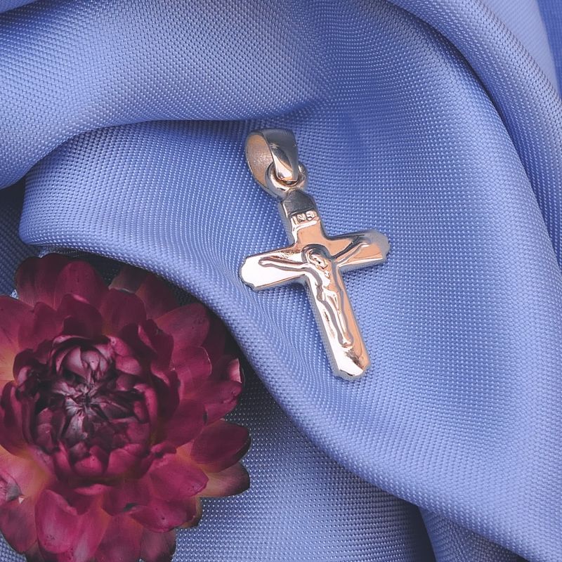 Image 2 of Gold pendant of cross with corpus | INRI