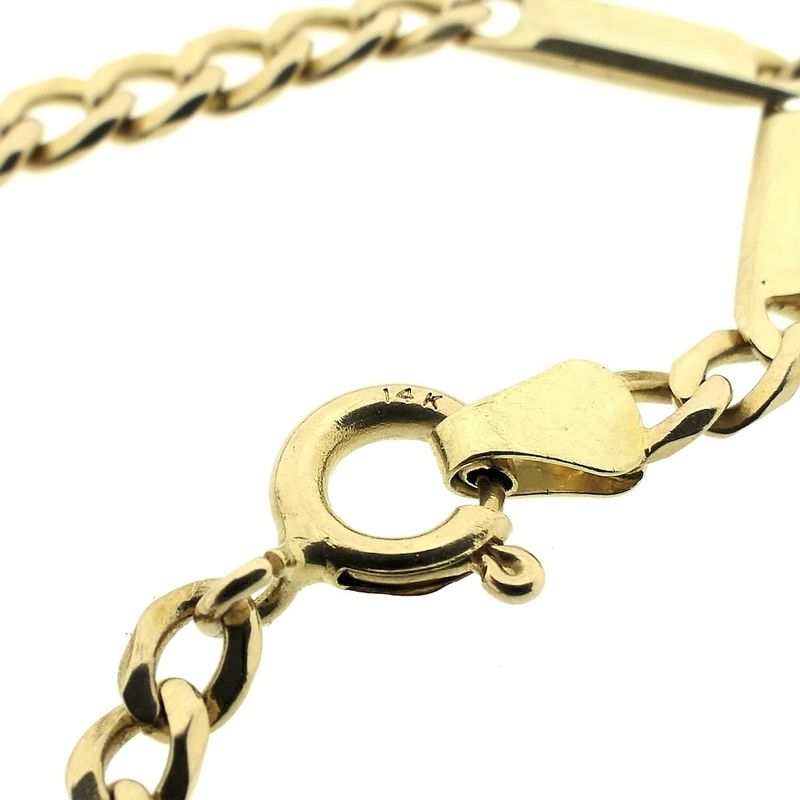 Image 5 of Gold closed Figaro link bracelet