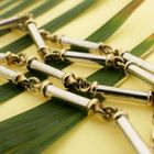 Image 2 of Bicolor Gold Bar Link Necklace