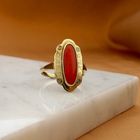 Image 2 of Vintage gold ring with red coral