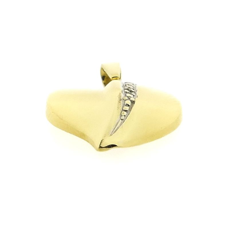 Image 3 of Gold heart pendant with diamond | 0.005 ct.