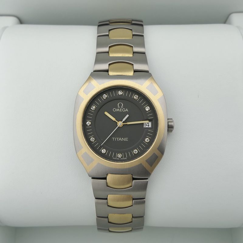 Image 14 of Omega Seamaster Polaris 'Titane' 396.0981; Unisex 18k gold/titanium watch with diamonds