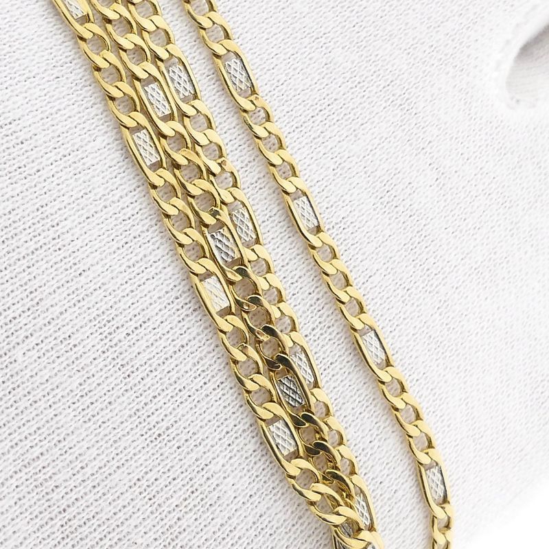 Image 8 of Two-tone gold Figaro link chain