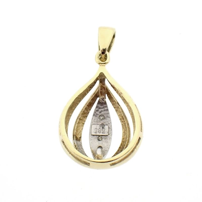 Image 6 of Golden fantasy pendant with diamond 0.03 ct.