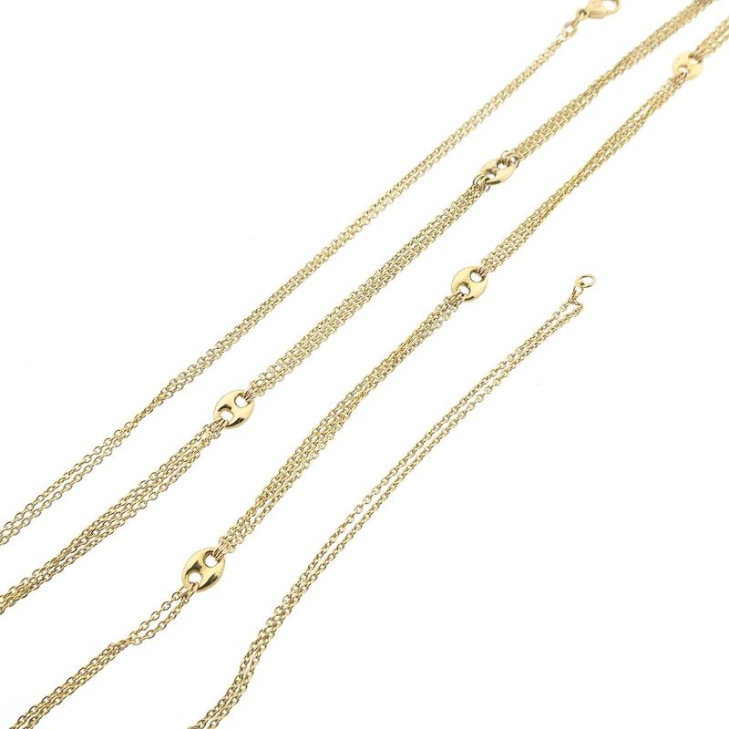 Image 7 of Gold long anchor link necklace