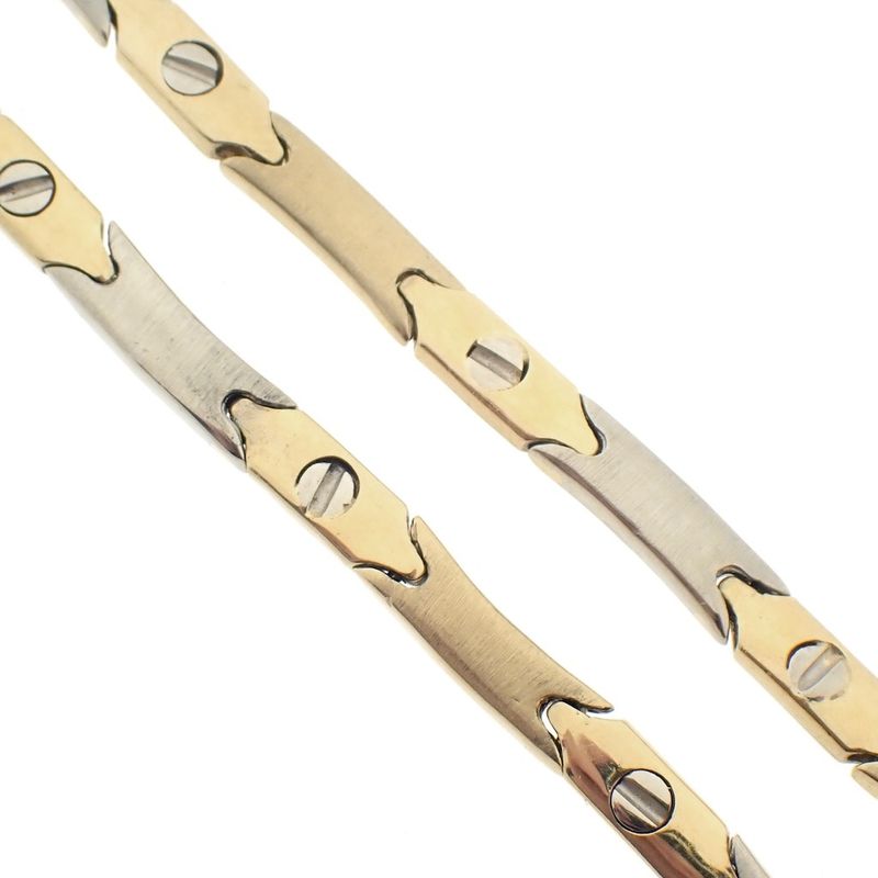 Image 3 of Two-tone gold fantasy link necklace