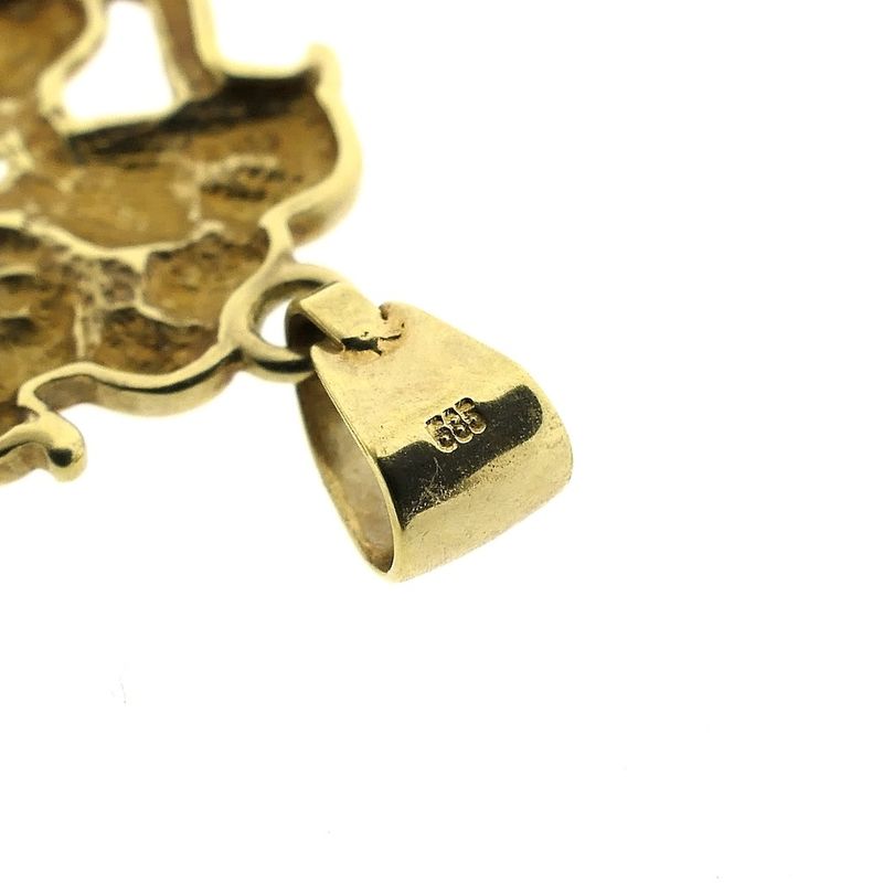 Image 5 of Gold pendant of two mice with zirconia