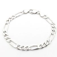 Silver bracelet; Figaro link | 21 cm