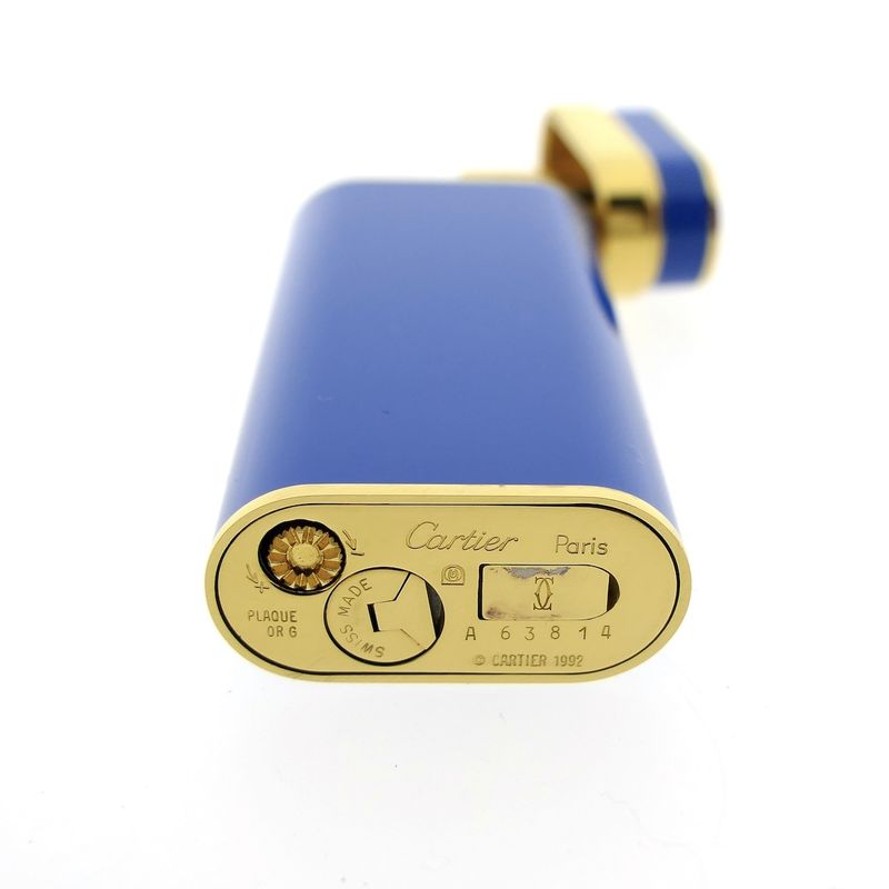 Image 9 of Vintage Cartier 'must de Cartier' Lighter/Briquets - Blue Lacquer - Includes original box and papers