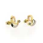 Image 3 of Tricolor gold stud earrings with zirconia