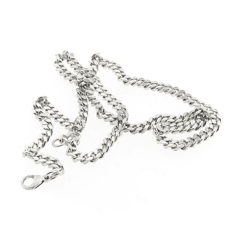 Image 9 of Silver gourmet link necklace | 51 cm