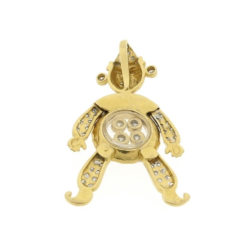 Image 3 of 18K Gold Happy Clown Pendant with 0.50 ct. Diamond