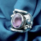 Image 10 of Silver floral fantasy ring with amethyst