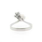 Image 4 of White gold ring with baroque pearl and diamond | 0.06 ct.