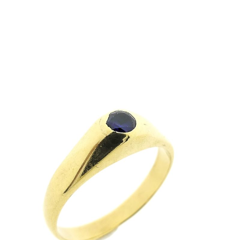 Image 3 of Gold solitaire ring with sapphire