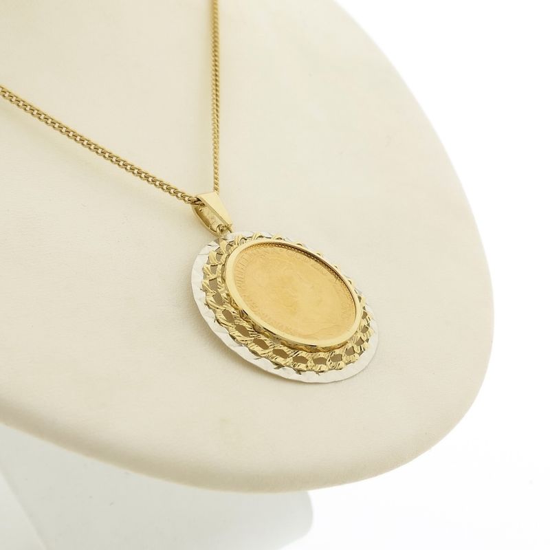 Image 5 of Bicolor pendant of 10 guilder coin Queen Wilhelmina 1917
