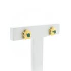 Image 3 of 18 ct. Gold floral stud earrings with jade