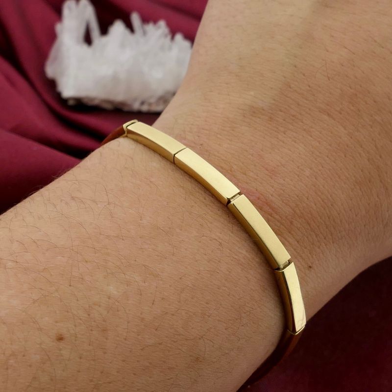 Image 8 of Gold bar link bracelet