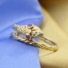 Image 2 of Gold ring; snake with ruby