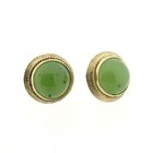 Image 8 of Gold stud earrings with Jade