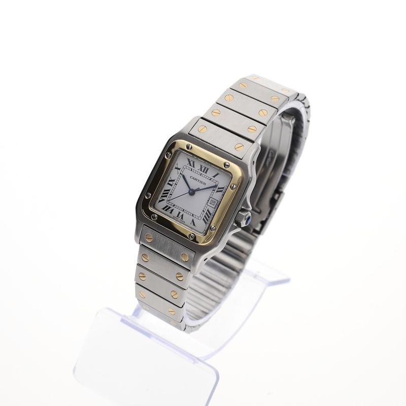 Image 14 of Cartier Santos Carree Automatic 2961; 18k. Gold/steel watch