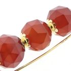 Image 4 of Vintage gold brooch with carnelian