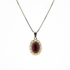 Image 5 of Vintage gold pendant with oval garnet