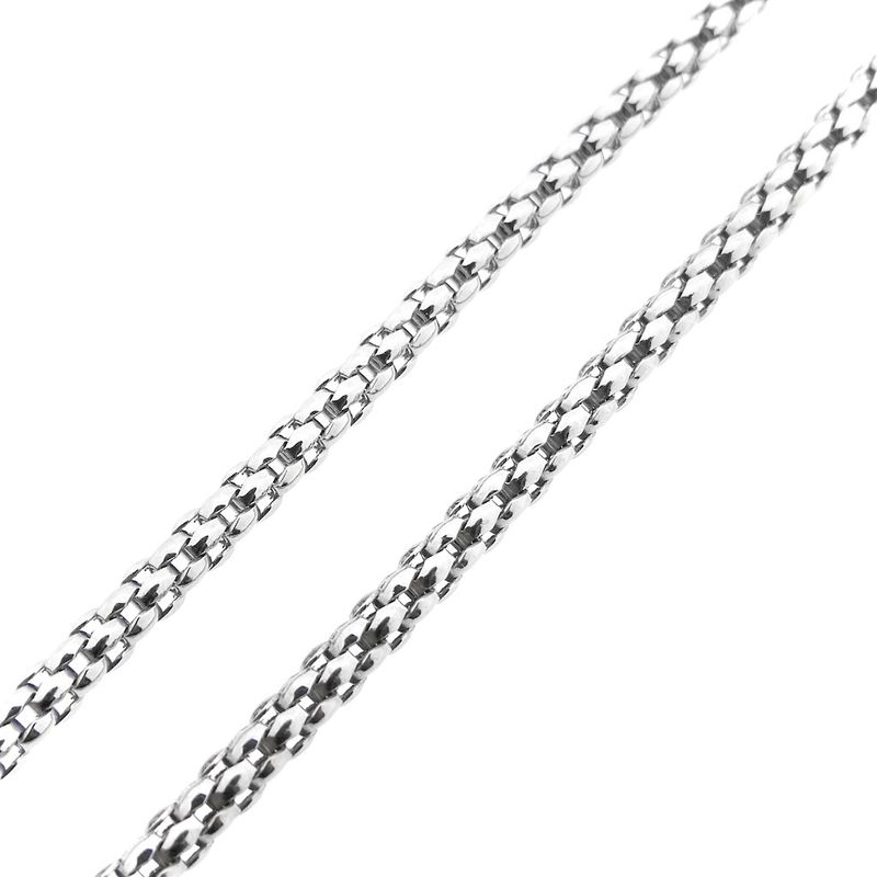 Image 12 of Fope white gold mesh link necklace with aquamarine and diamonds; 0.24 ct.