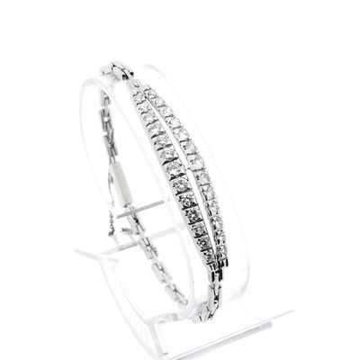 Image 1 of White gold link bracelet with diamond; approx. 1.75 ct.