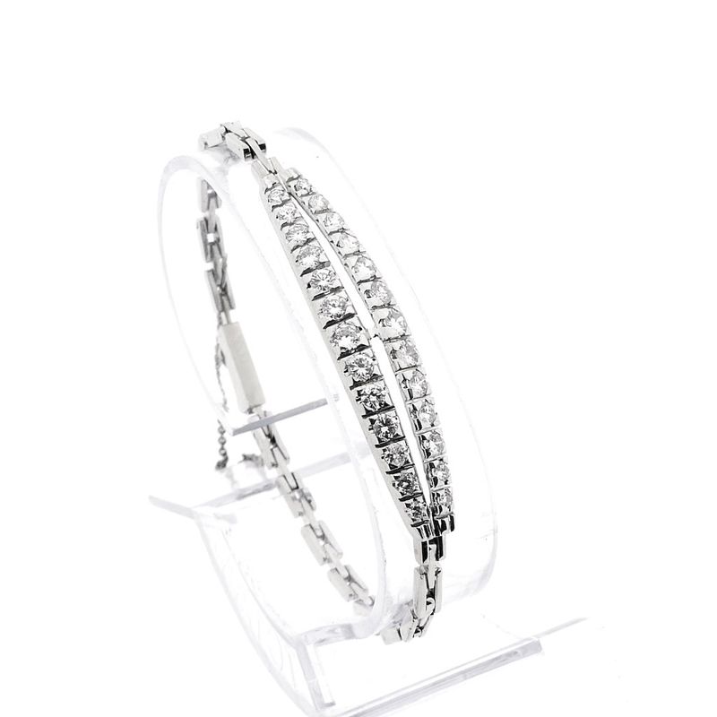 Image 1 of White gold link bracelet with diamond; approx. 1.75 ct.