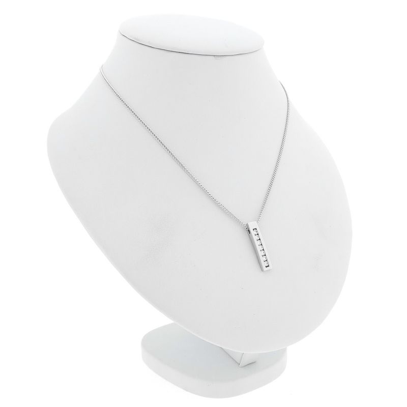 Image 12 of White gold pendant with diamonds; 0.175 ct.
