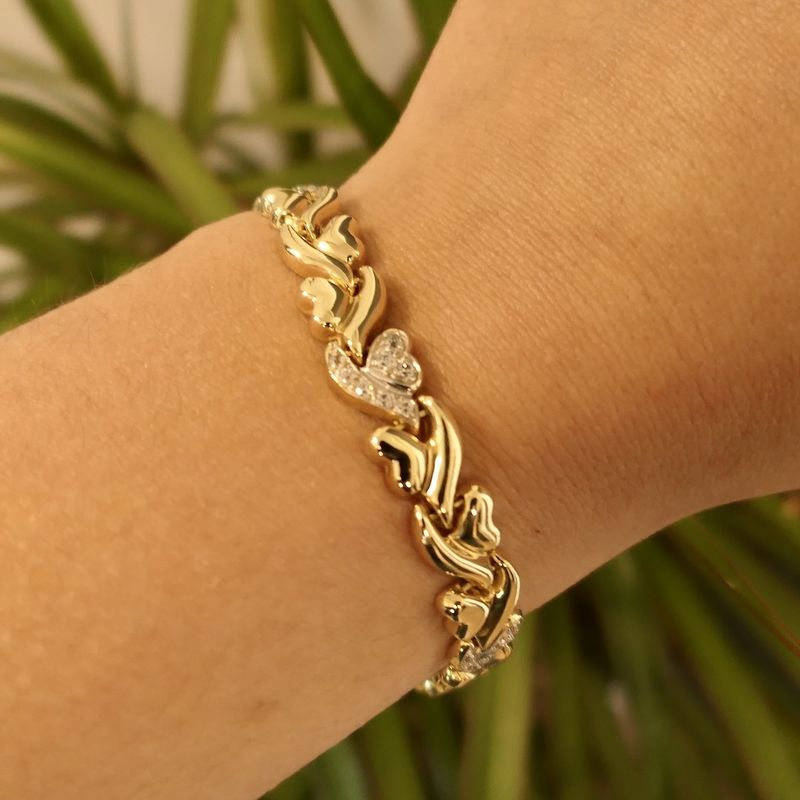 Image 10 of Gold fantasy link bracelet with zirconia