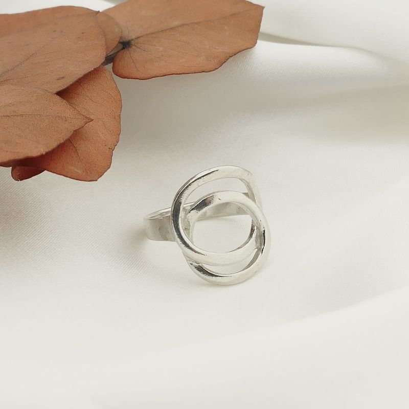 Image 8 of Silver ring with artistic design