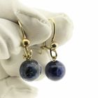 Image 4 of Gold earrings with lapis lazuli | Vintage