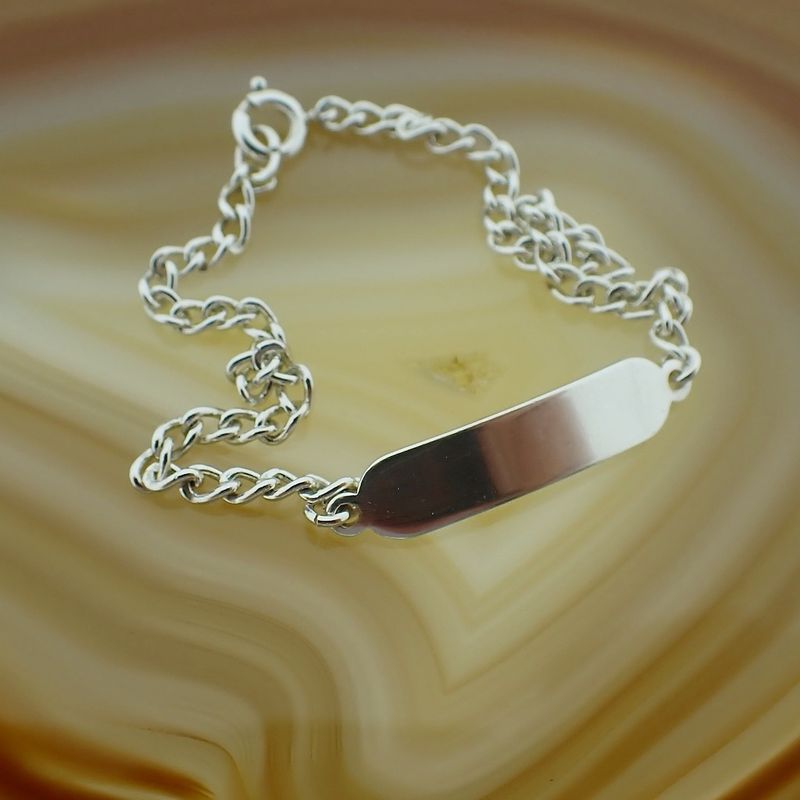 Image 3 of Silver gourmet bracelet with engraving plate | 18 cm