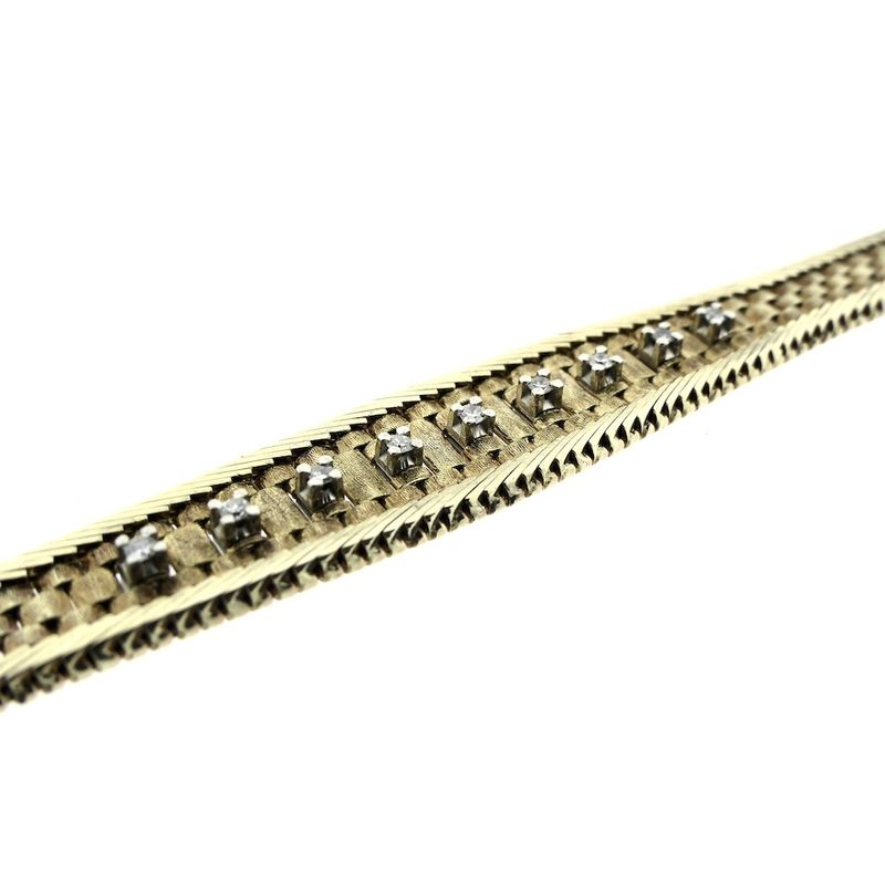 Image 3 of Gold bracelet with diamond; 0.27 ct. | 19 cm