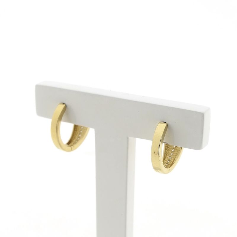 Image 4 of Gold earrings with zirconia | Ø 14.5 mm