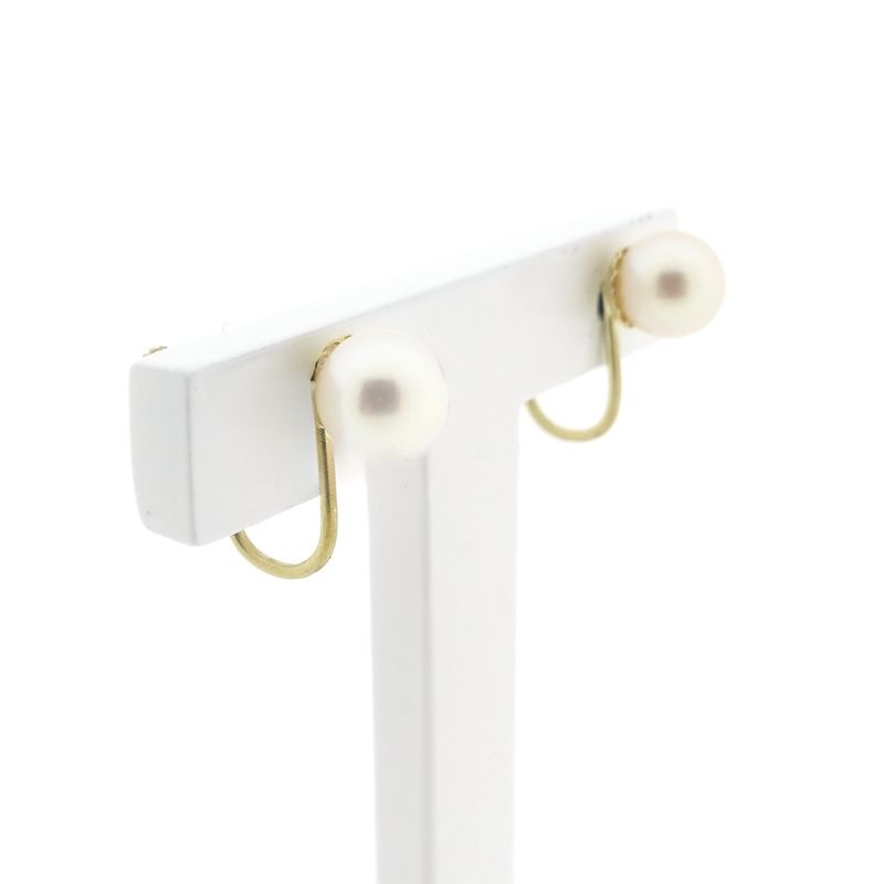 Image 3 of Vintage gold earrings with pearl