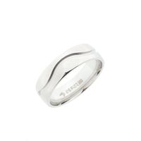 White gold (wedding) ring with diamond; 0.01 ct.