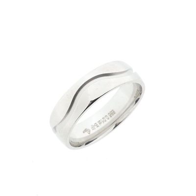 Image 1 of White gold (wedding) ring with diamond; 0.01 ct.