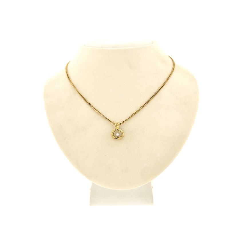 Image 3 of Gold minimalist pendant with diamond | 0.04 ct.