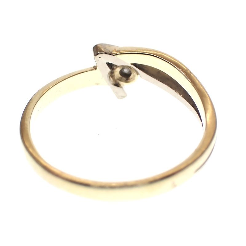 Image 4 of Two-tone gold fantasy ring with 0.03 ct diamond.