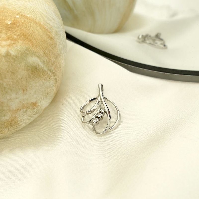 Image 2 of White gold fantasy pendant with diamonds; 0.03 ct.