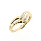 Image 1 of Gold V-shaped ring with diamond | 0.005 ct.