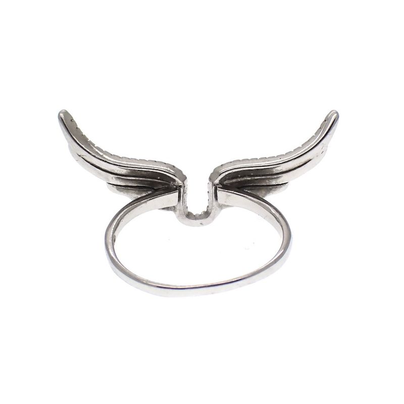 Image 3 of Silver ring with wings and zirconia