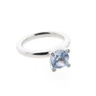 Image 4 of White gold 'Phlox' ring set with aquamarine and diamond; 0.04 ct. | Bron Jewelry