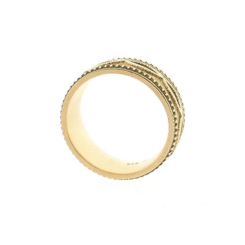 Afbeelding 5 van Gouden heren pinkring met patroon